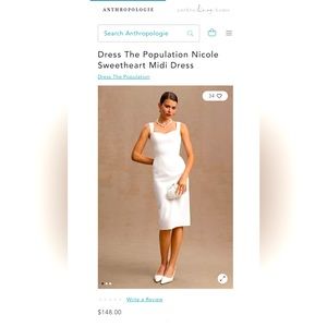 Dress the Population - Nicole Sweetheart Midi Dress - Size Small